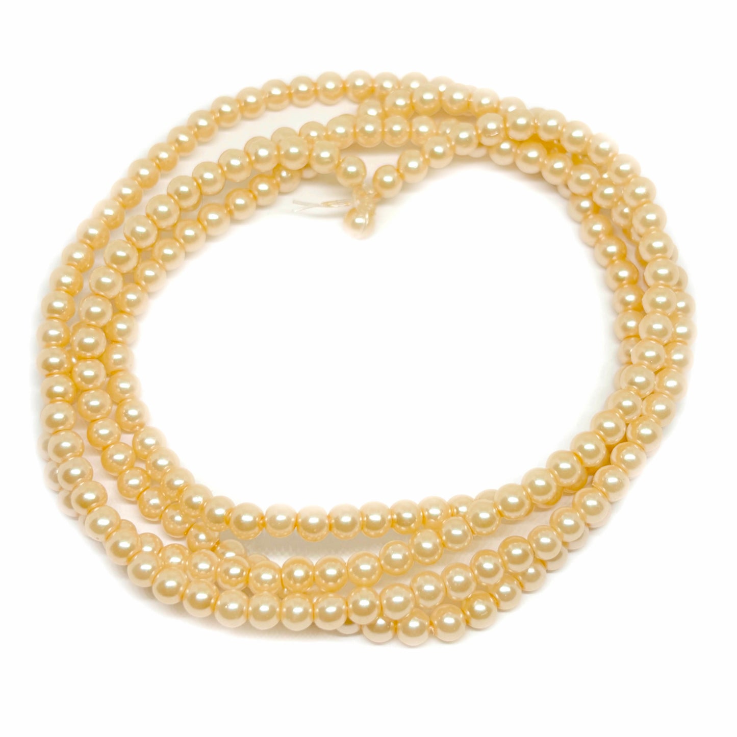 Perla de vidrio brillantes - 4mm - Tira 200und aprox - A elección