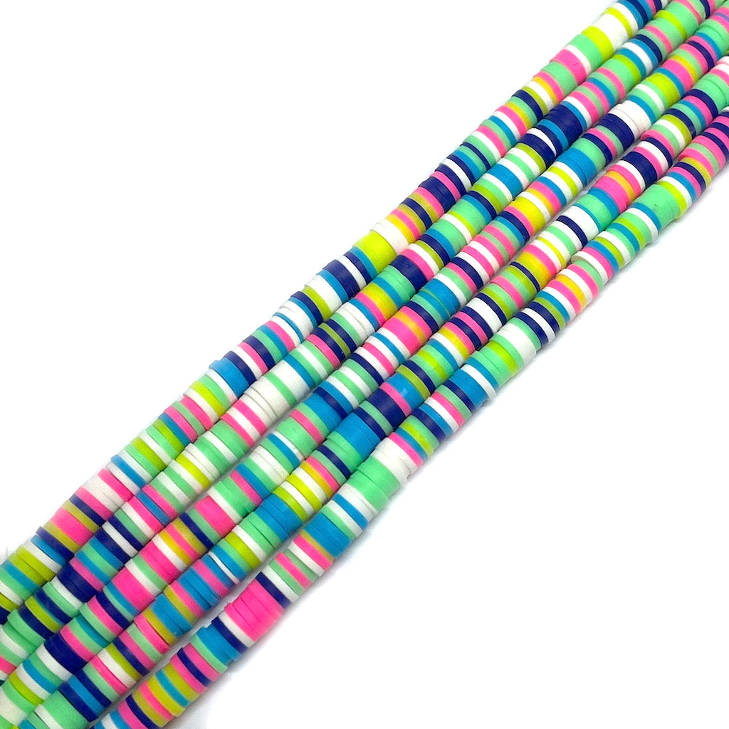 Cuentas de Fimo - 6x1mm - Verdes y azules