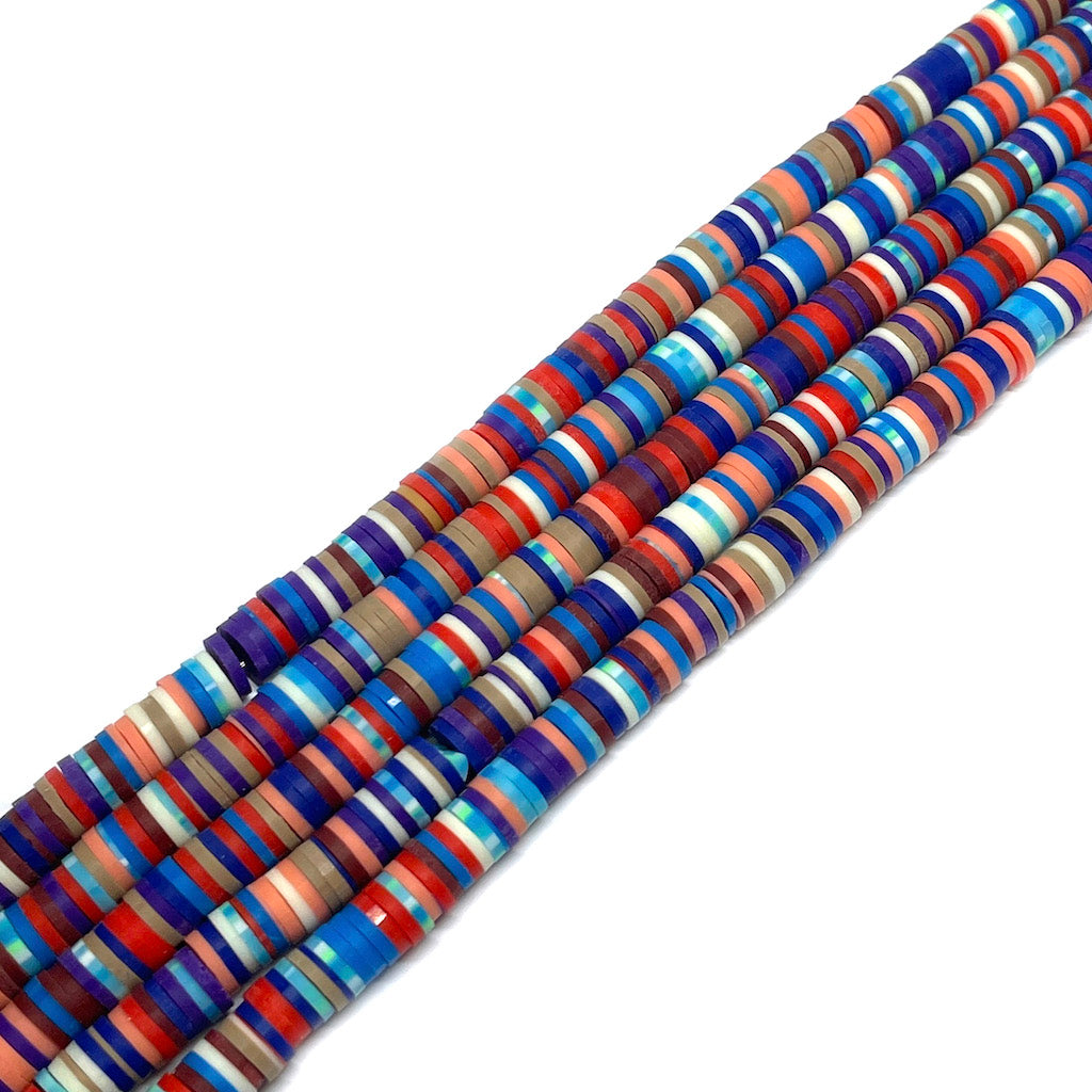 Cuentas de Fimo - 6x1mm - Azules