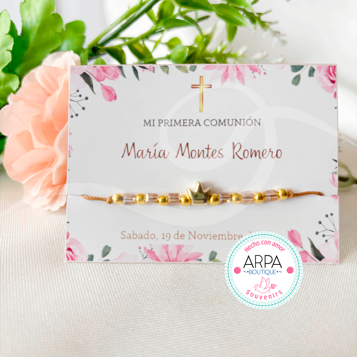 Pulsera ajustable cristal cuadrado-dorado- 12und.