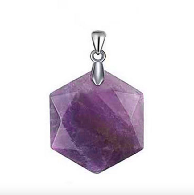 Colgante Hexagono plano facetado - 29x5mm - A Elección