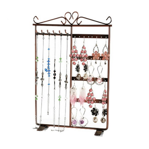 Exhibidor de aros y collares Metal Cobrizo
