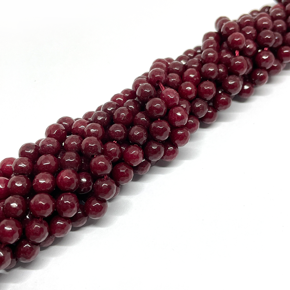 Ágata Facetada - 6mm - Burdeo