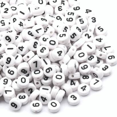 Números Acrílicos - 7mm - 30gr. - Blanco / Negro