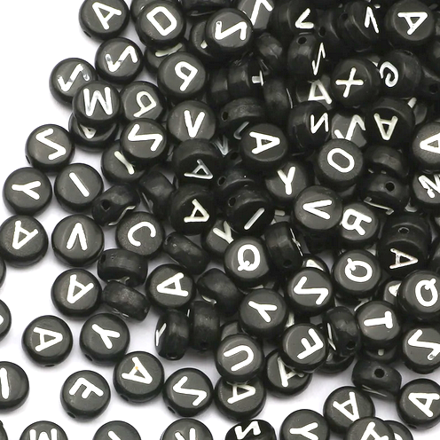 Letras Acrílicas - 7mm - 30gr. - Negro/Blanco