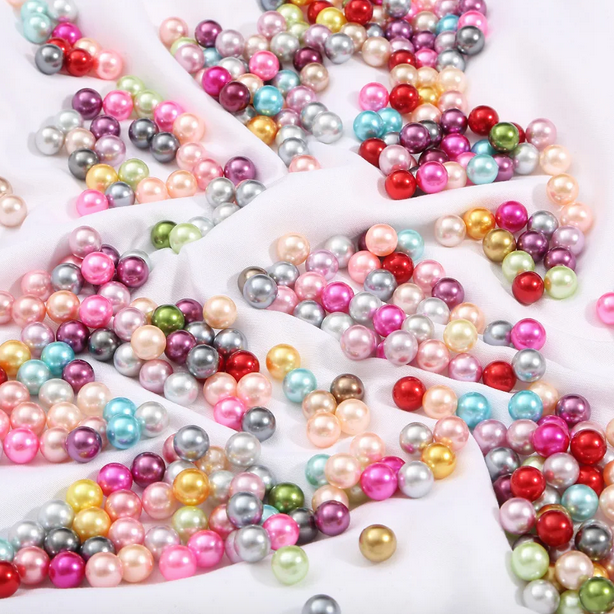 Perlas Plasticas Brillantes de 6mm - 20gr - Color a elección
