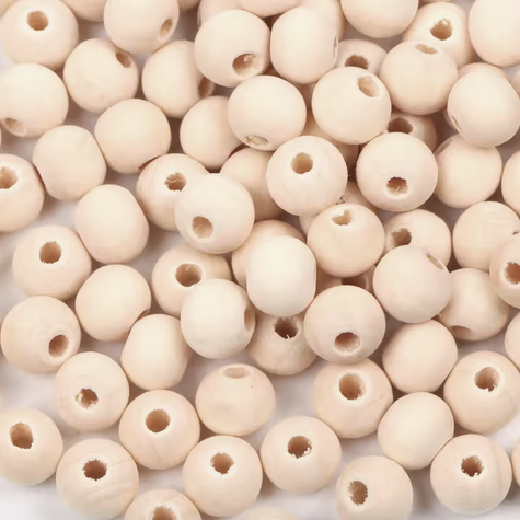 Cuentas de Madera natural - 10mm - 30gr