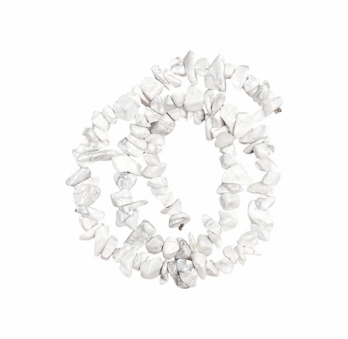 Chip de Piedra - Tira 80cm aprox - Howlita Blanco