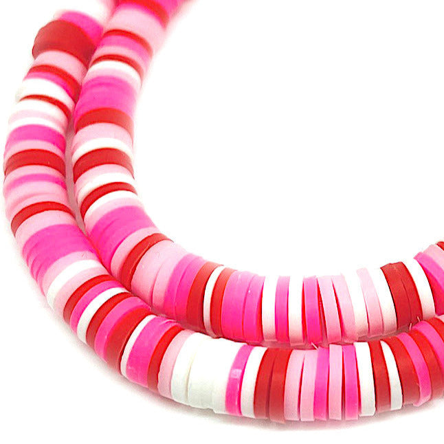 Cuentas de Fimo - 6x1mm - Fucsia Surtido