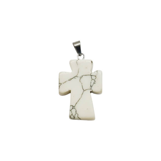 Colgante Cruz de piedra - 18x25mm - A Elección