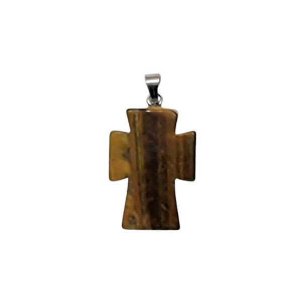 Colgante Cruz de piedra - 18x25mm - A Elección