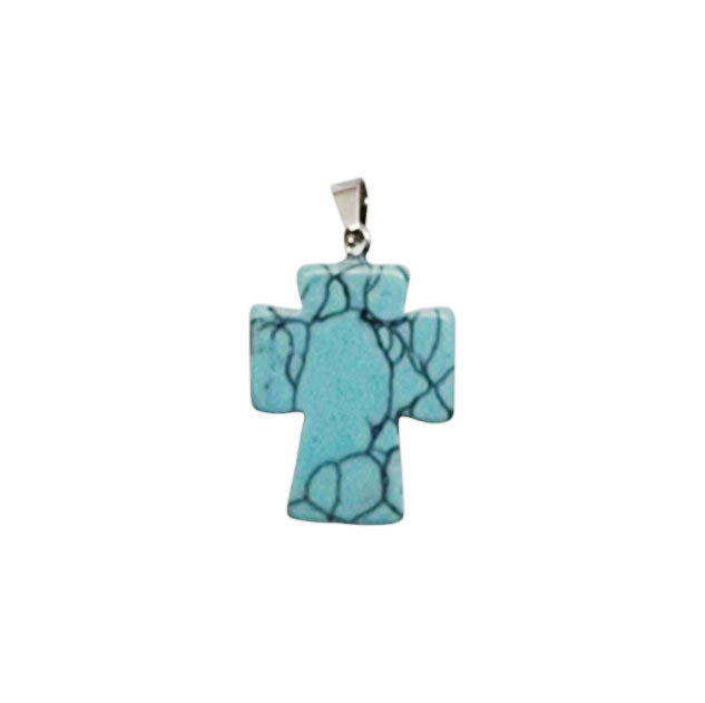 Colgante Cruz de piedra - 18x25mm - A Elección
