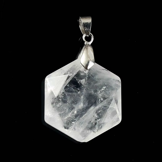 Colgante Hexagono plano facetado - 29x5mm - A Elección