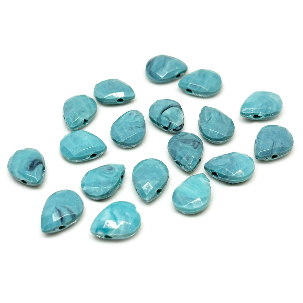 Gotas Acrílicas 9x12mm - 20und Turquesa Oscuro