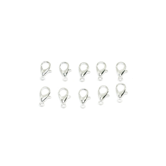 Broche mosquetón normal 10mm - Plateado - Set 10und