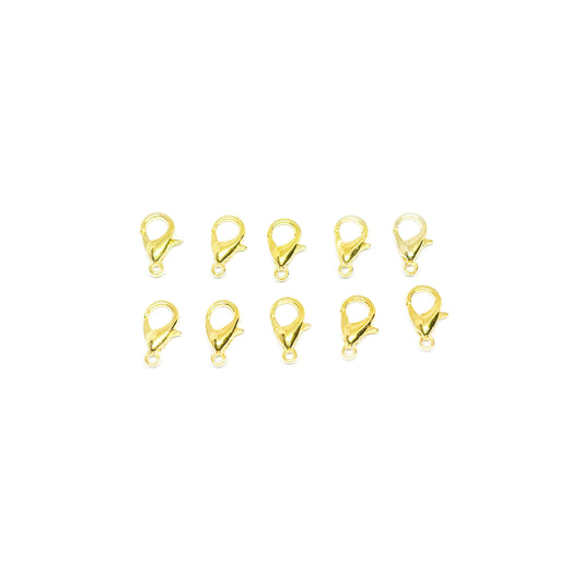 Broche mosquetón normal 10mm - Dorado - Set 10und