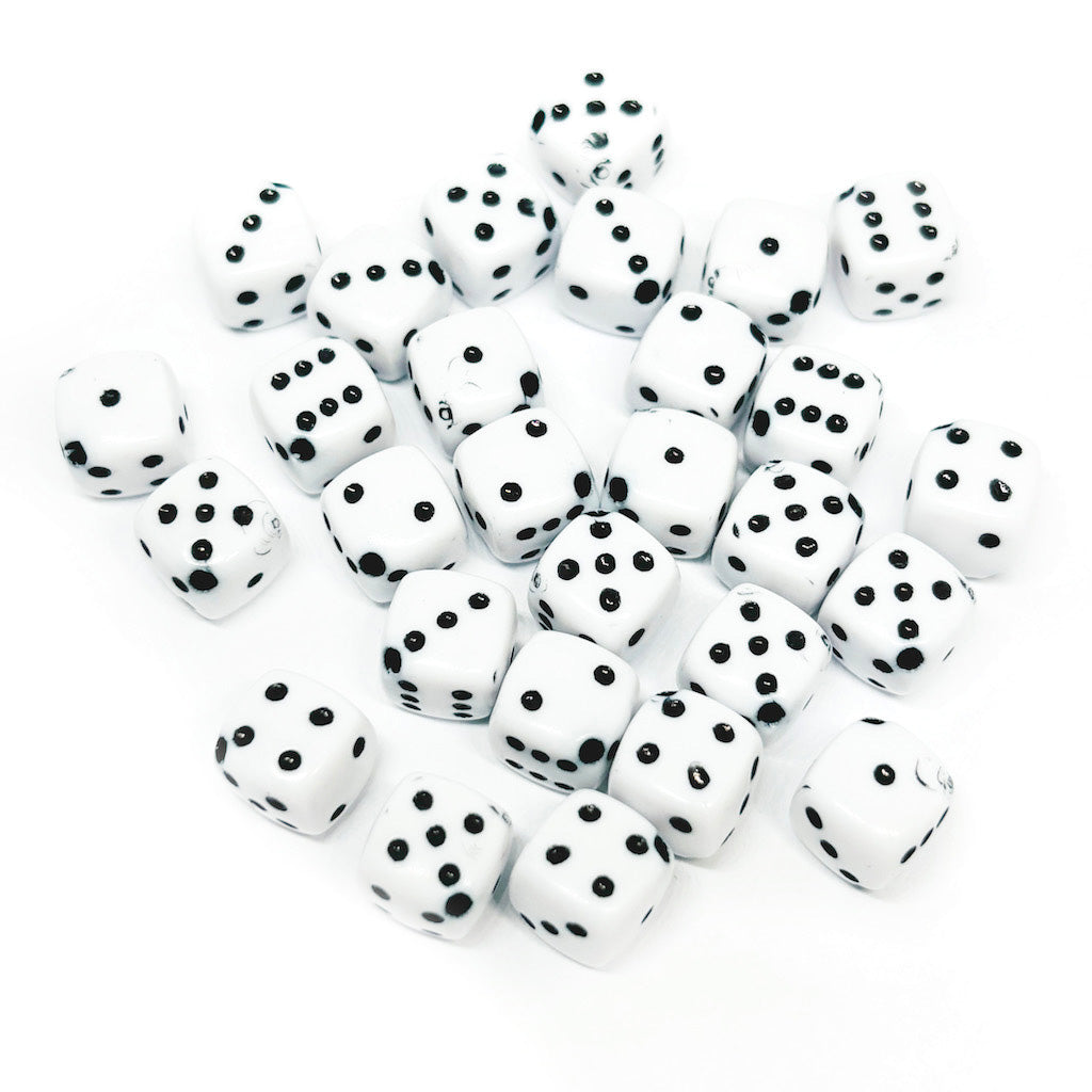 Dados Acrílicos - 8mm - 12und - Blancos