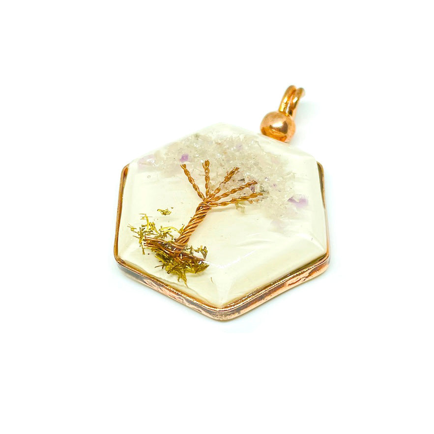 Colgante Orgón de Amatista Hexagono - 35mm