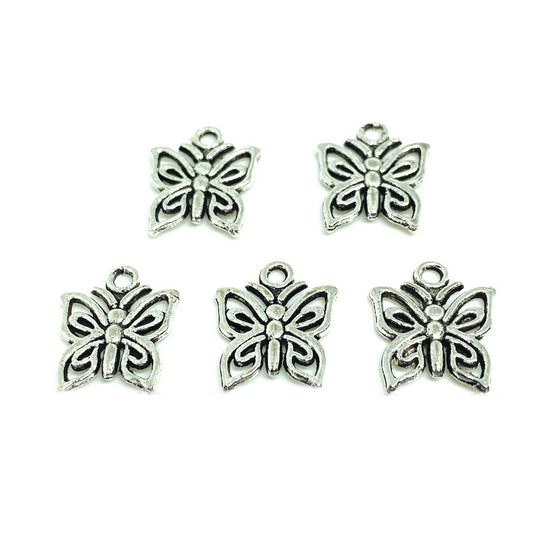 Colgante Mariposa Plateado - 10mm - 5und