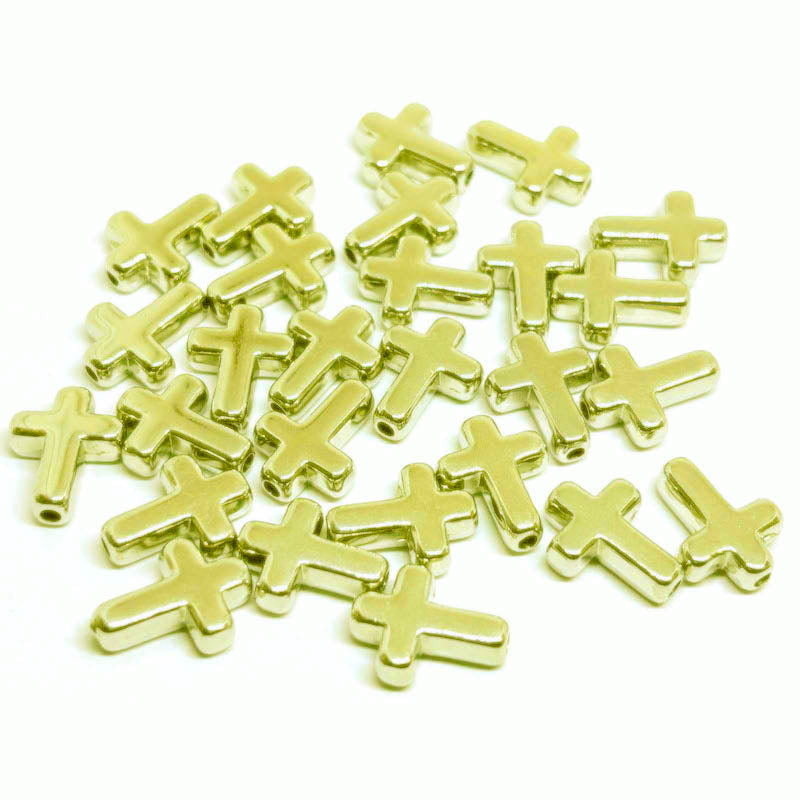 Acrilico Cromado Dorado - 15x12mm - 30und - Cruces