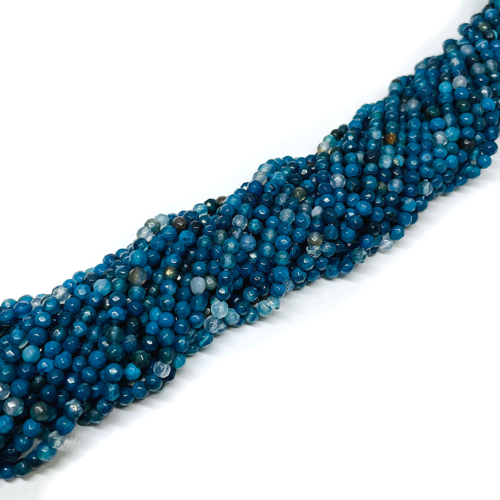 Ágata Facetada - 3mm - Azul matizado