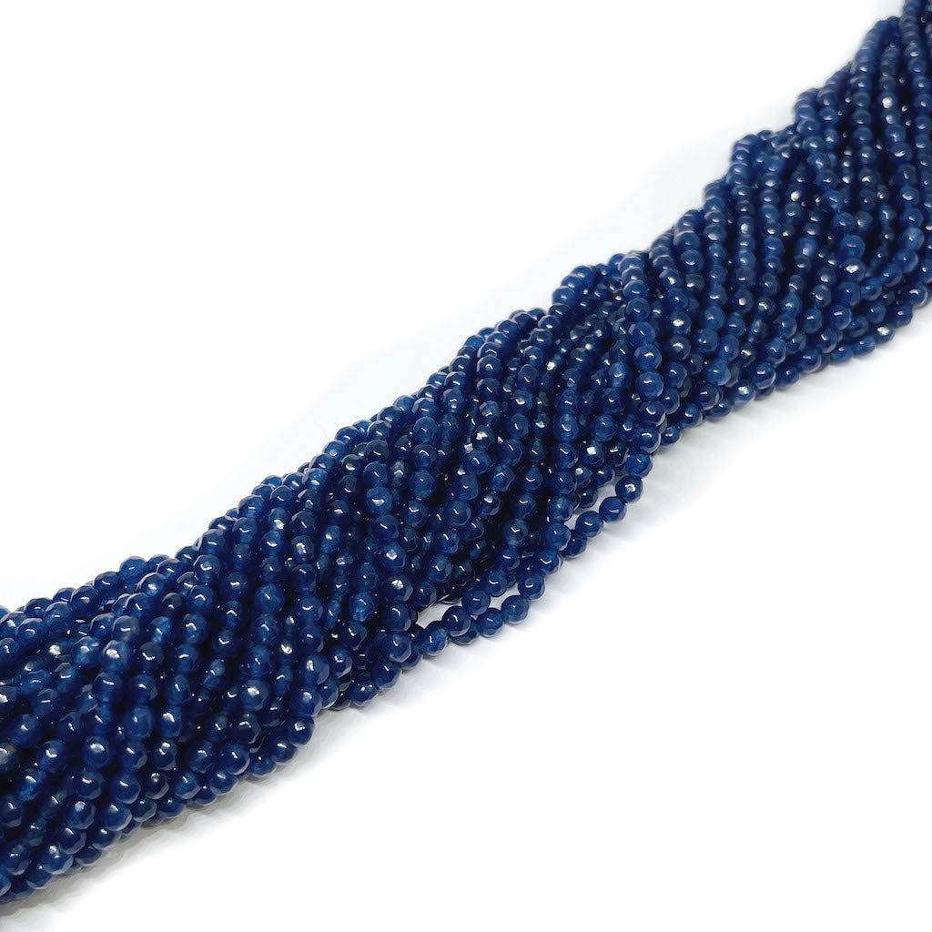 Ágata Facetada - 3mm - Azul oscuro