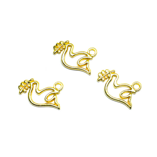 Colgante Dorado Paloma de la paz - 18mm - 3und