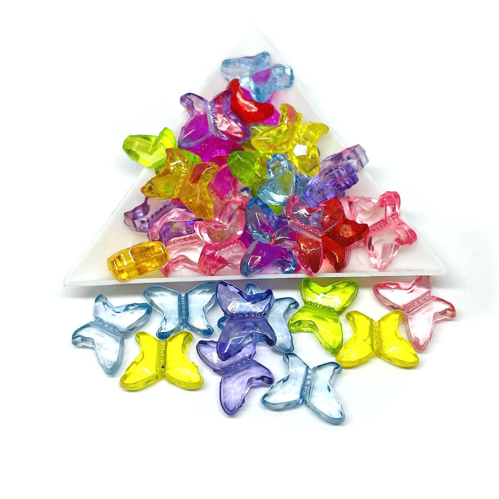 Acrilico Flúor - Mariposa - 15mm - 15gr - Mix colores