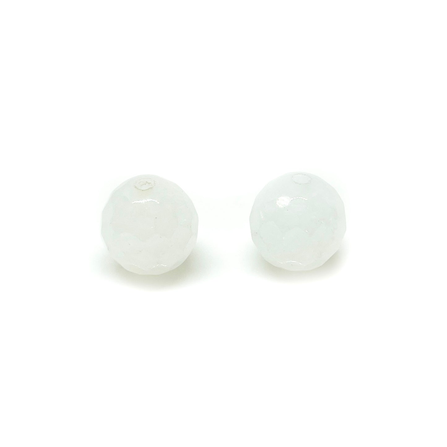 Set de Agatas Facetadas de 12mm - 2und - Blanco