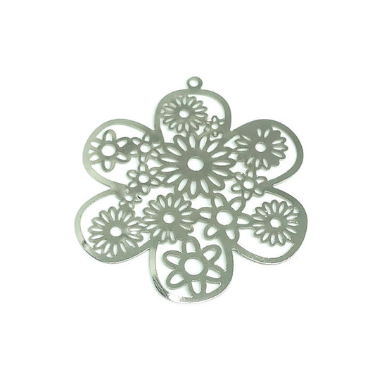 Colgante Laminado Grande - Flor con diseño - 5cm