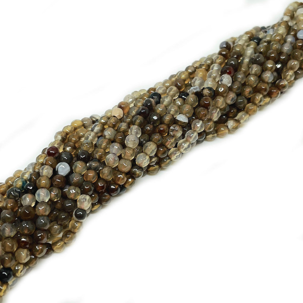 Ágata Facetada - 3mm - Café Surtido