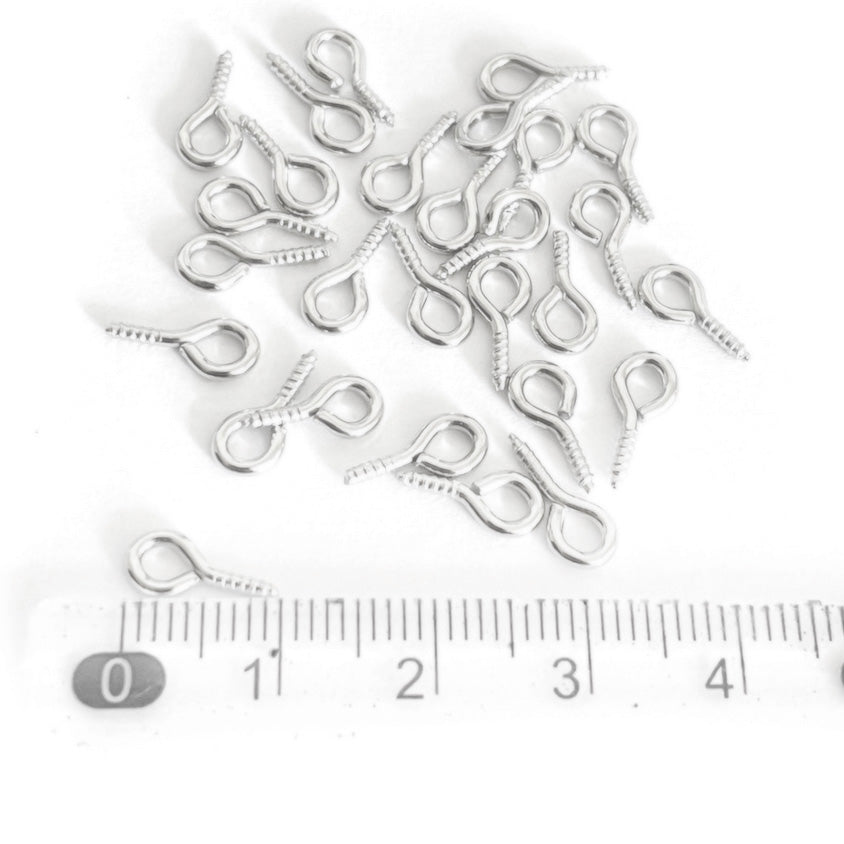 Set de cáncamos Plateados - 10mm - 24und