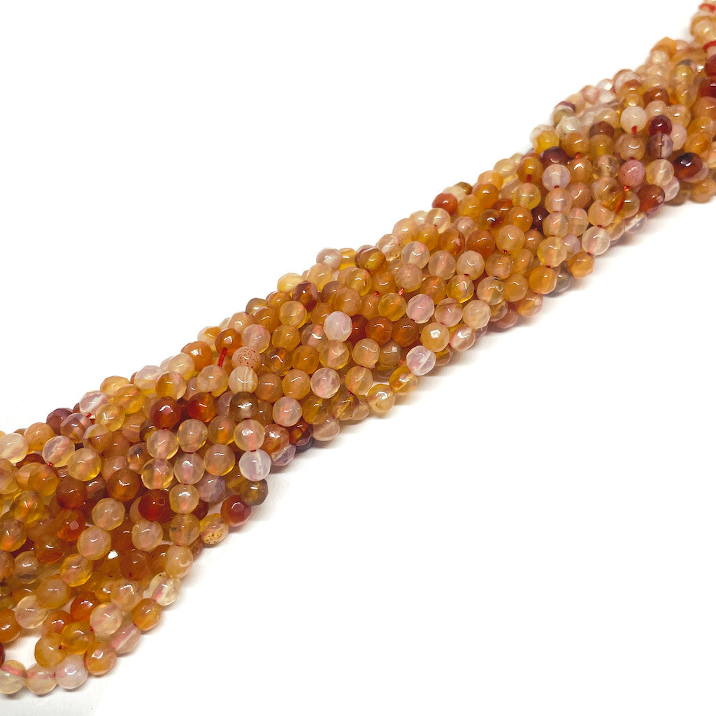 Ágata Facetada - 4mm - Naranja Surtido
