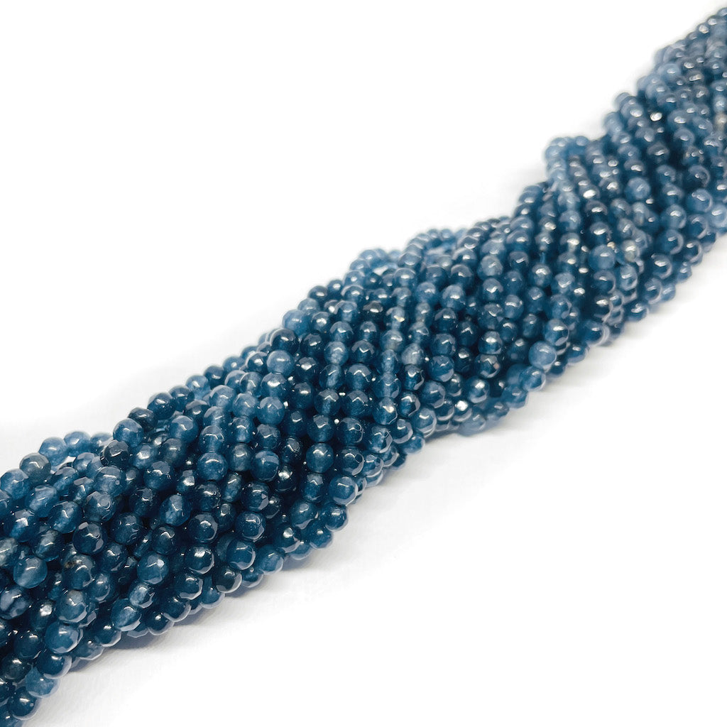 Ágata Facetada - 4mm - Azul Marino