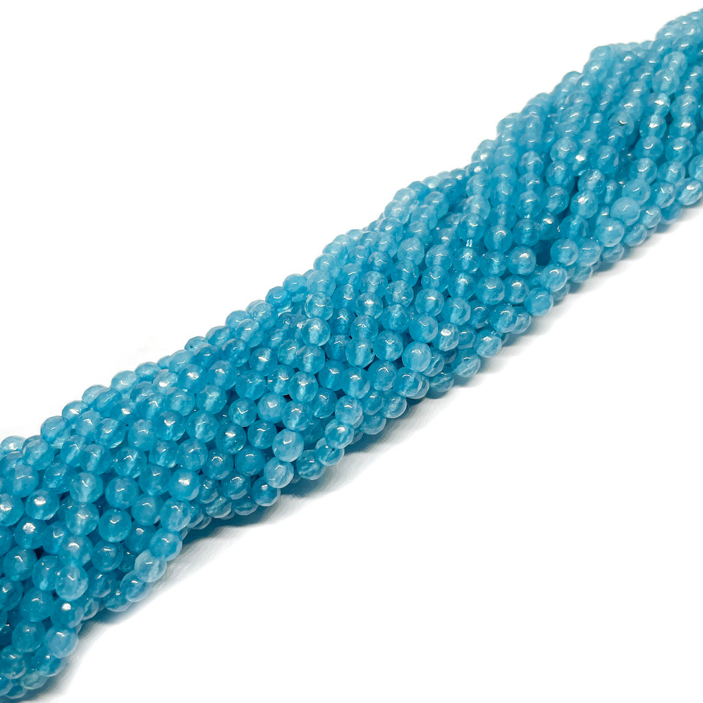 Ágata Facetada - 4mm - Celeste Oscuro