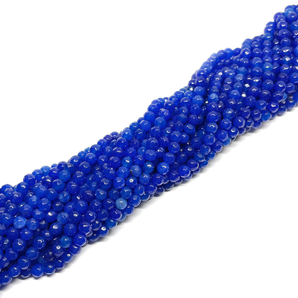 Ágata Facetada - 4mm - Azul Rey