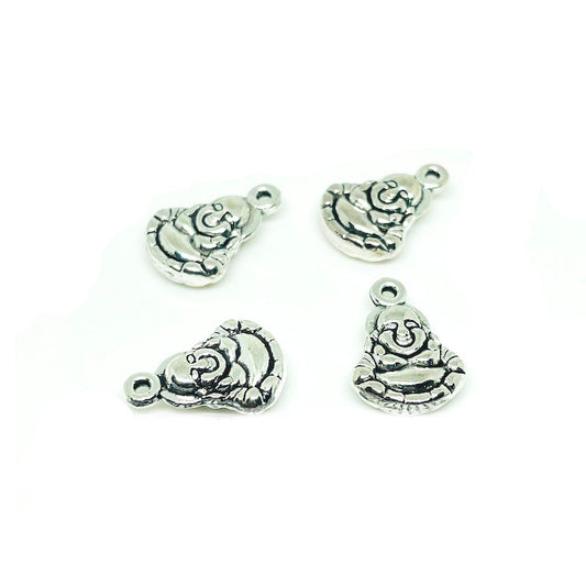 Colgante Buda Plateado - 12mm - 4und
