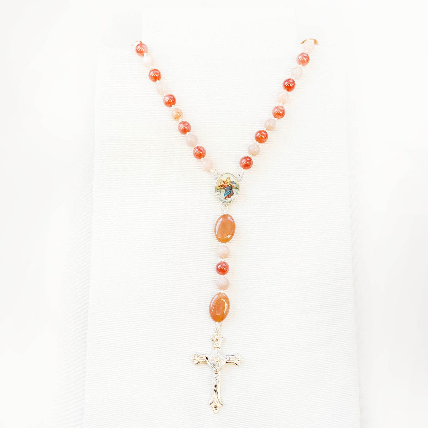 Rosario San Cristóbal - Cuentas de piedra natural - 1und