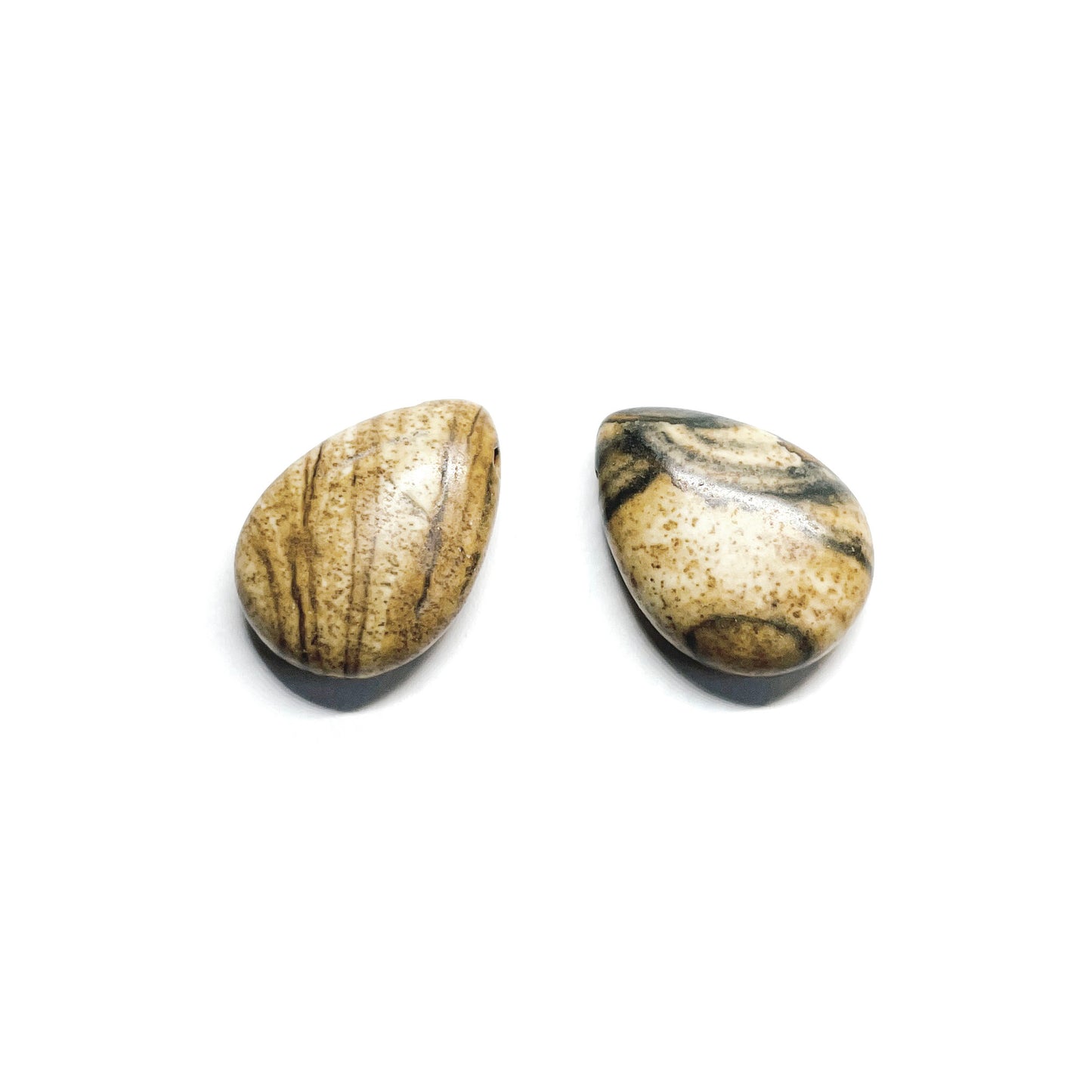 Set gotas de Piedra - 18x14mm - 2und - Jaspe Paisina