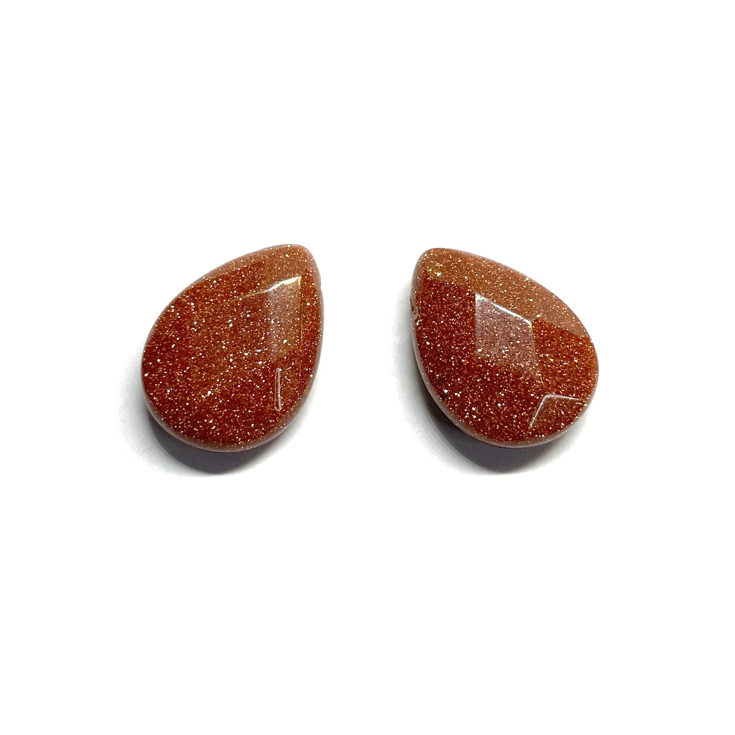 Set gotas de Piedra Facetada - 18x14mm - 2und - Piedra de Sol