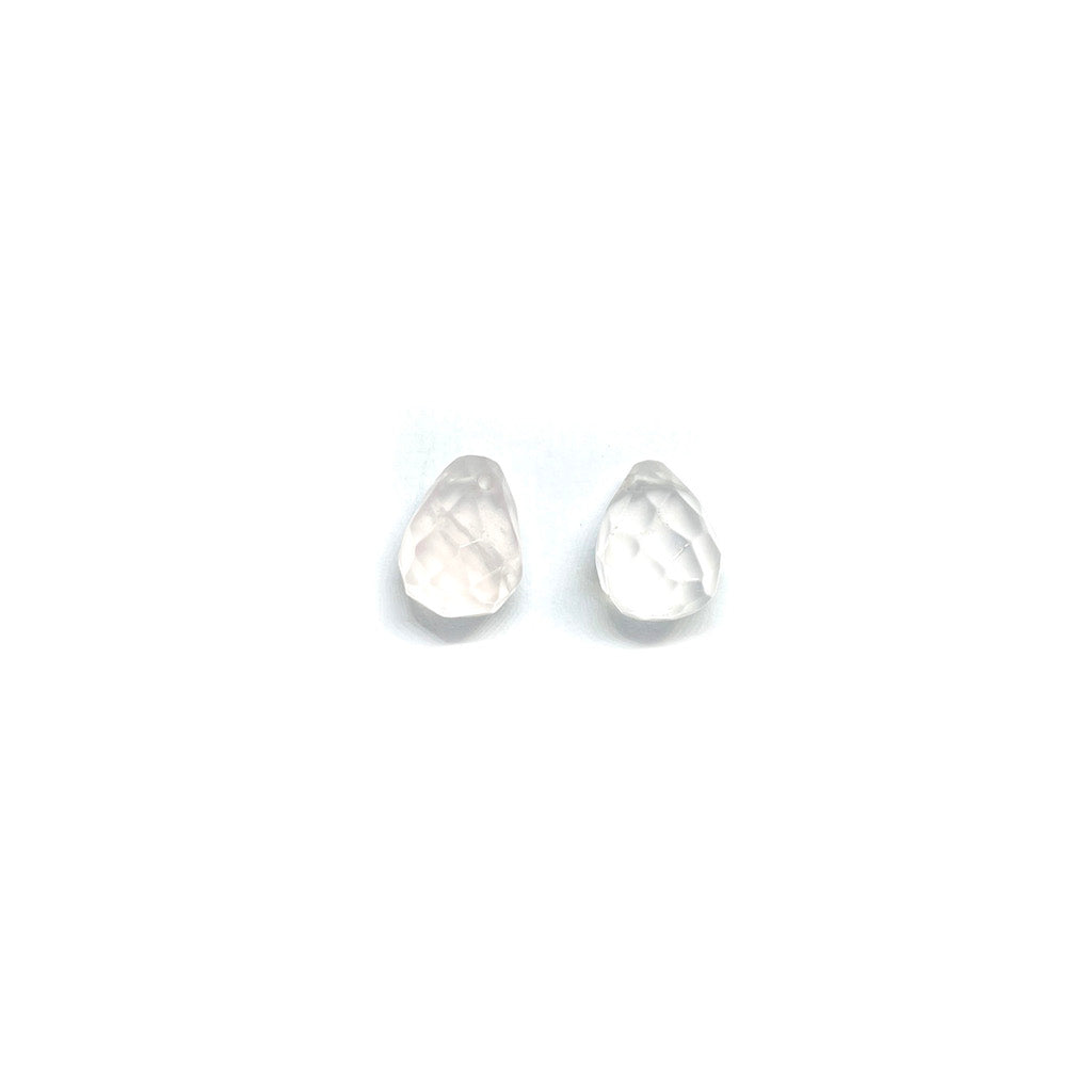 Set gotas de Piedra - 14x10mm - 2und - Cuarzo Rosado