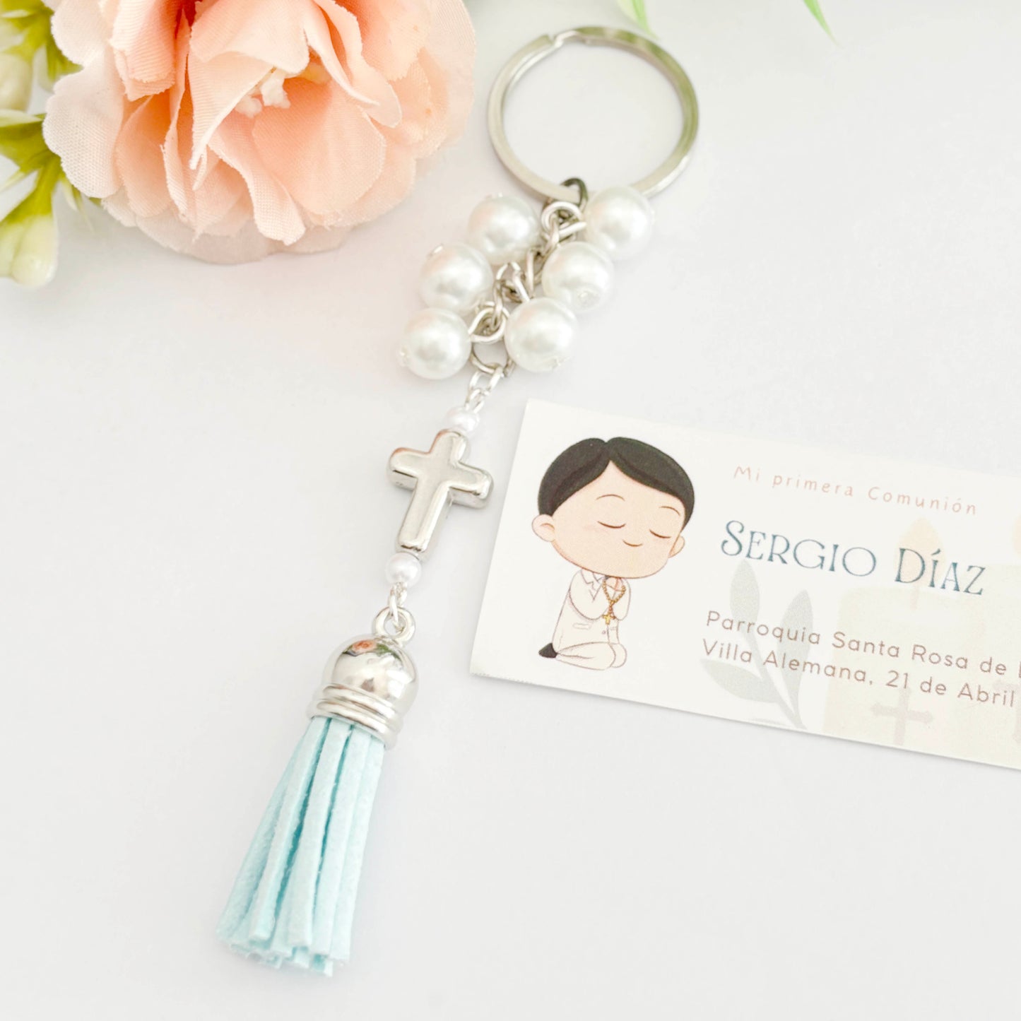 Llavero Racimo de perlas con Borla - 12und.