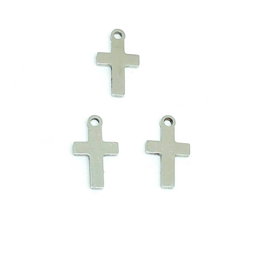 Dije Mini de Acero Quirúrgico - Cruz 10mm - 1und