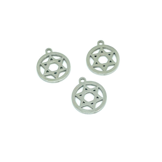 Dije Mini de Acero Quirúrgico - Estrella David 10mm - 1und