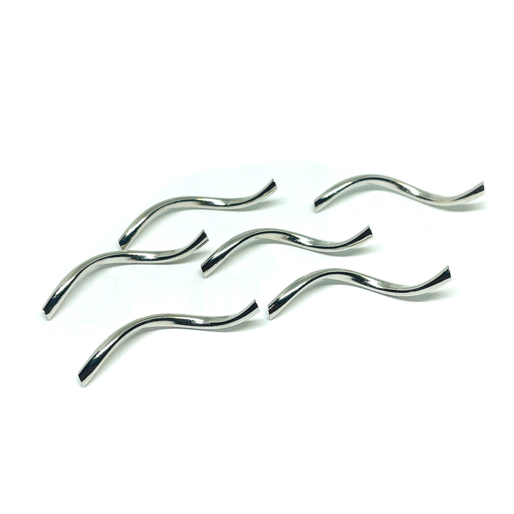 Separador Tubo Espiral plateado - 28mm - 6und