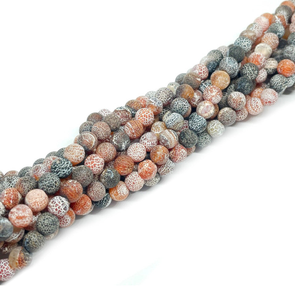 Ágata Opaca Craquelada - 6mm - Café con negro