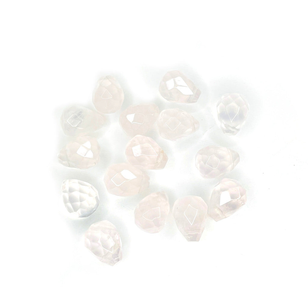 Set gotas de Piedra - 14x10mm - 2und - Cuarzo Rosado