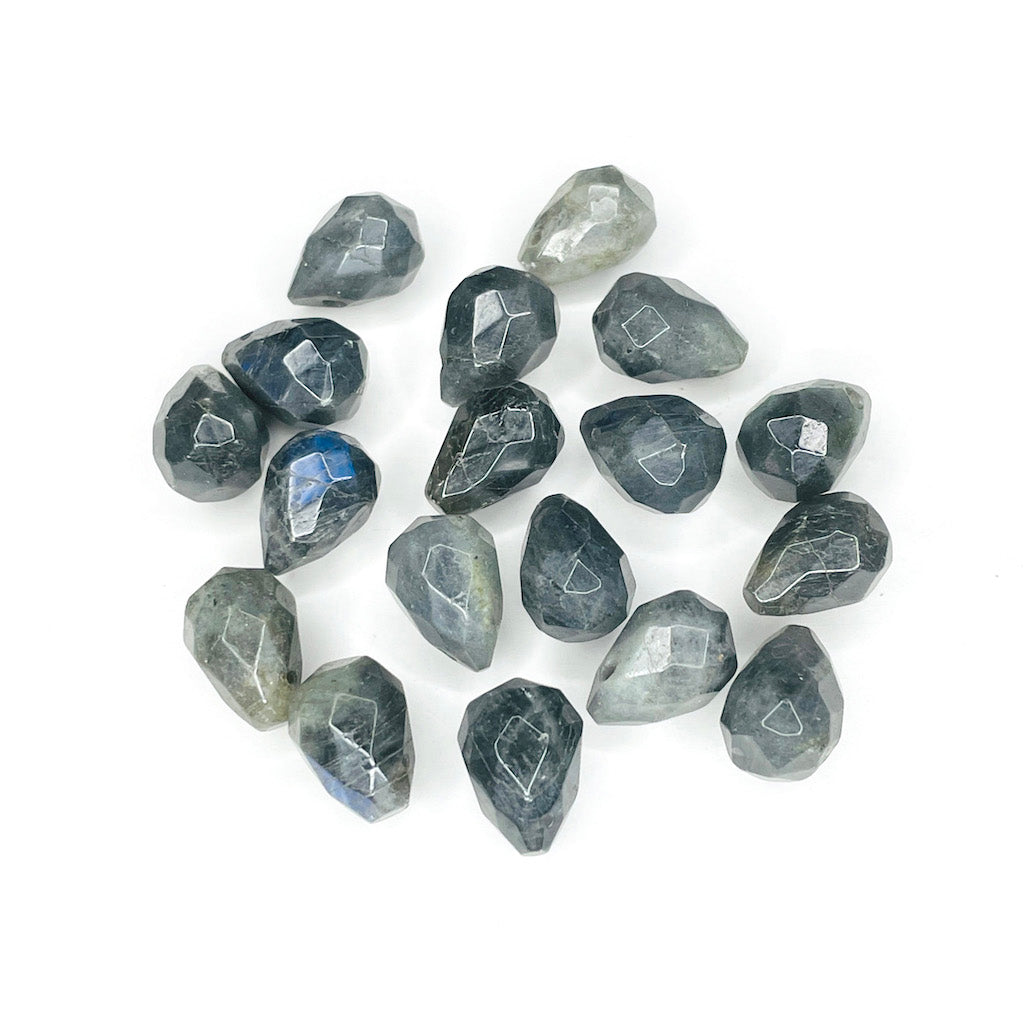 Set gotas de Piedra - 14x10mm - 2und - Labradorita
