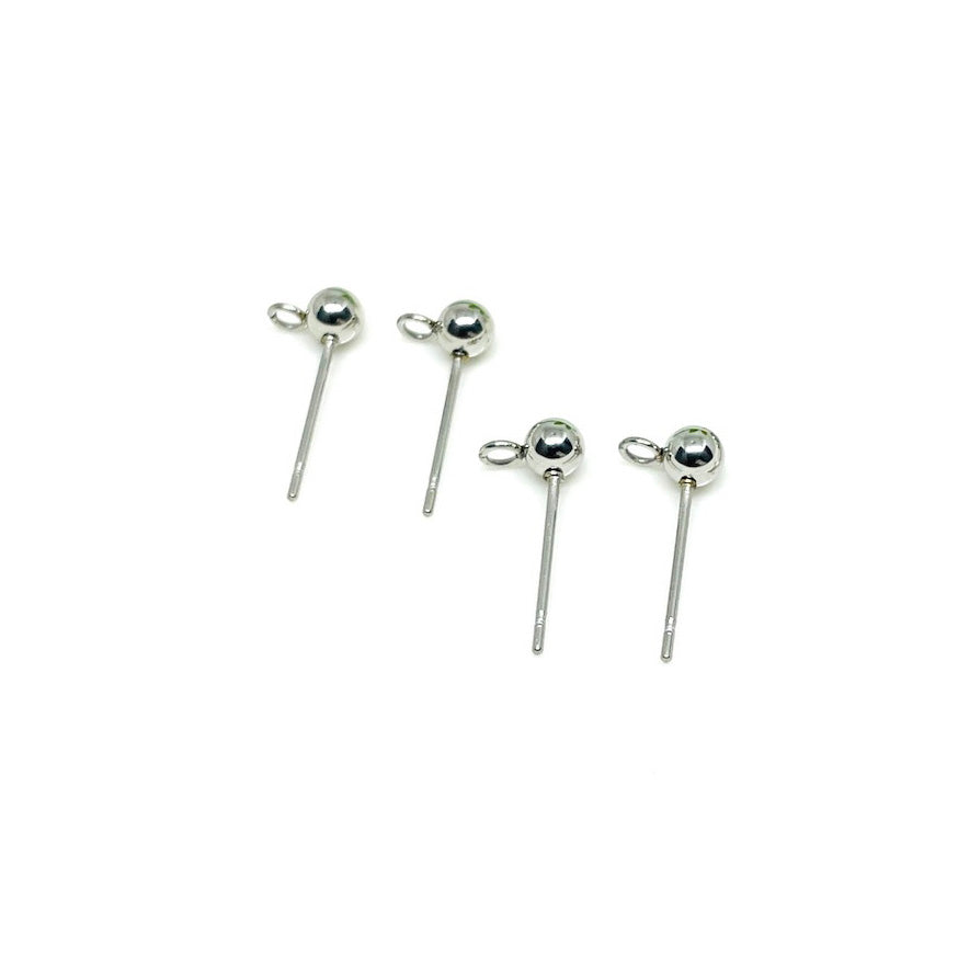 Base aros con bolita - Acero Quirúrgico - 2 pares