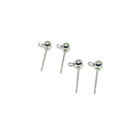 Base aros con bolita - Acero Quirúrgico - 2 pares